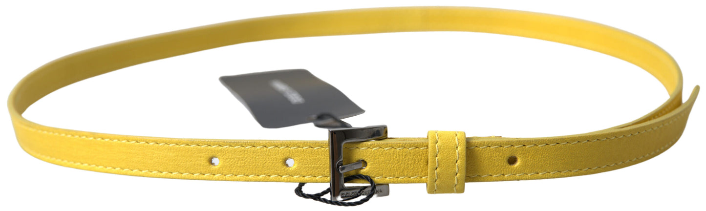 Dolce & Gabbana Enchanting Yellow Leather Embellished Belt