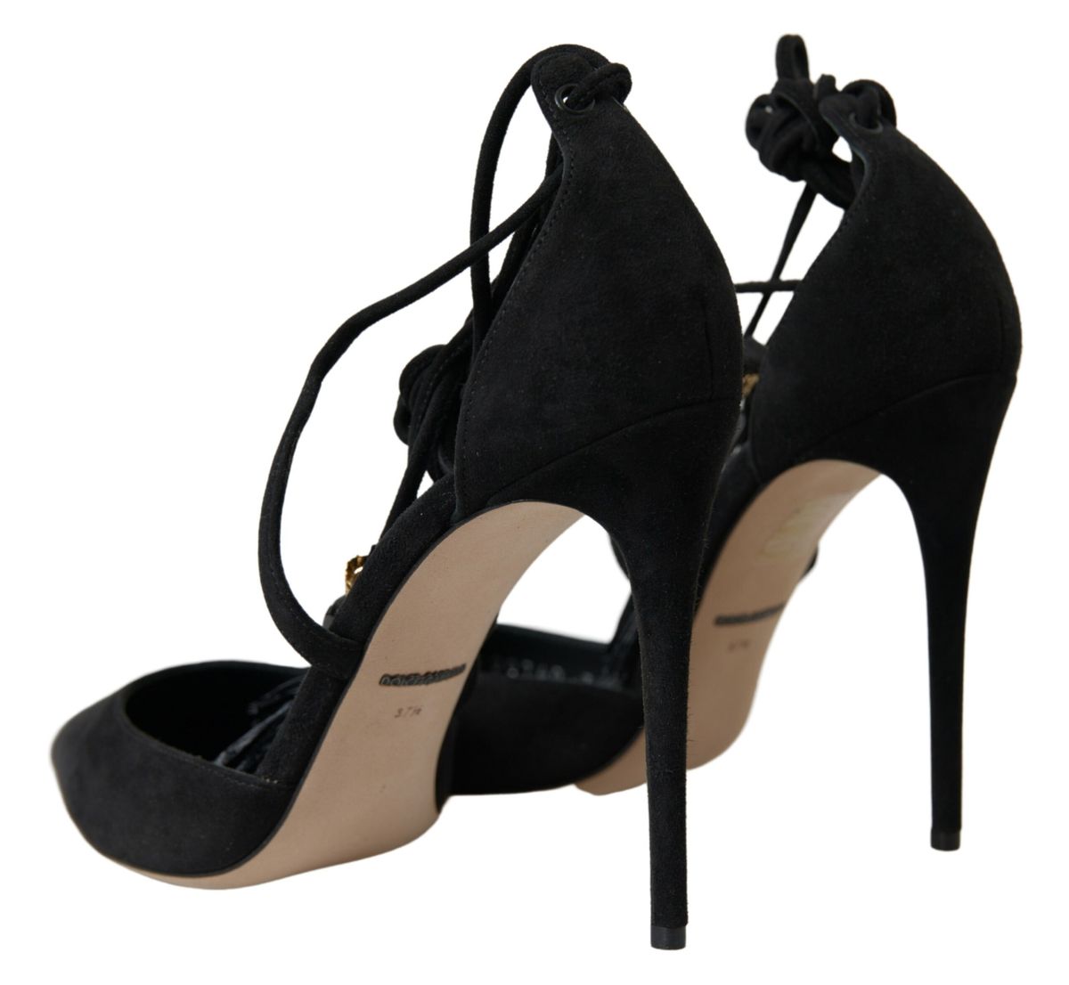 Dolce & Gabbana Elegant Black Ankle Strap Stiletto Heels