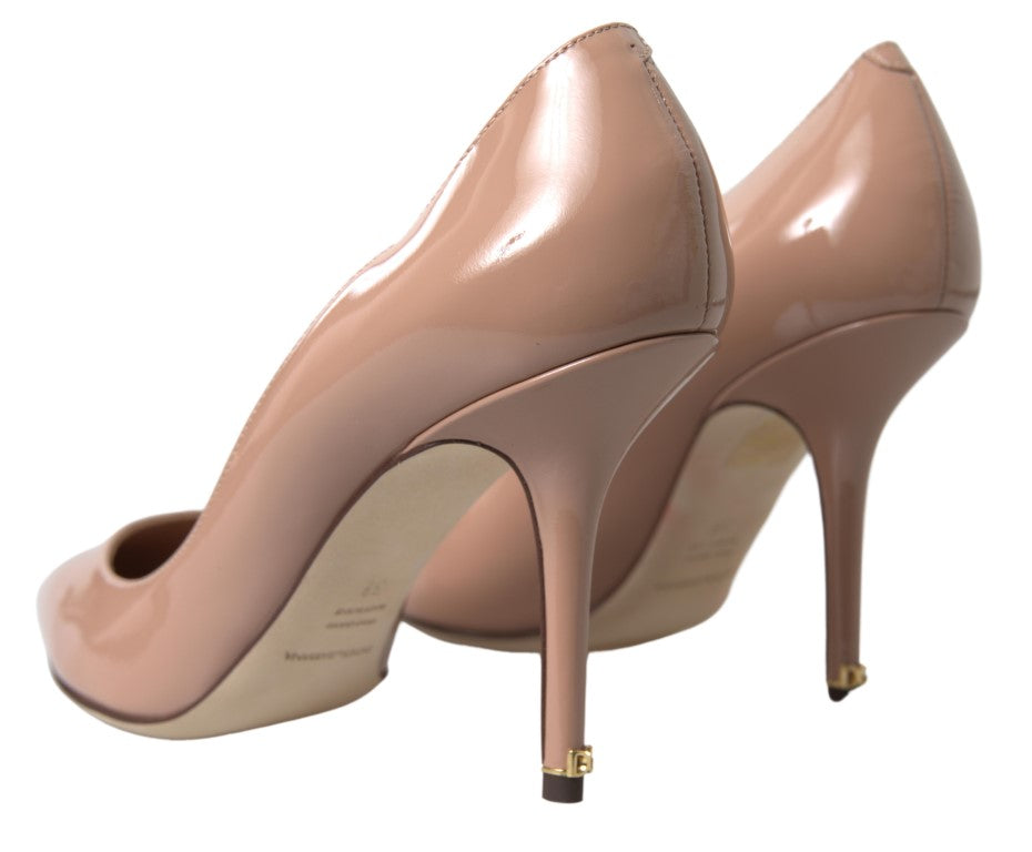 Dolce & Gabbana Elegant Beige Patent Leather Pumps