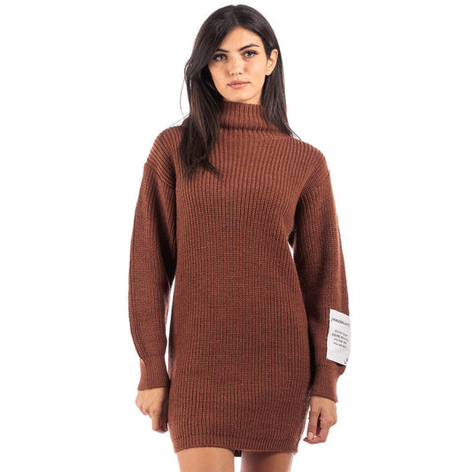 Hinnominate Chic Pearlized Knit Turtleneck Dress