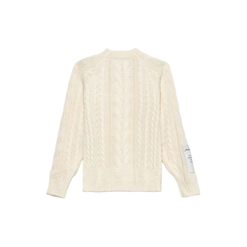 Hinnominate Elegant Cable-Knit Crew Neck Sweater