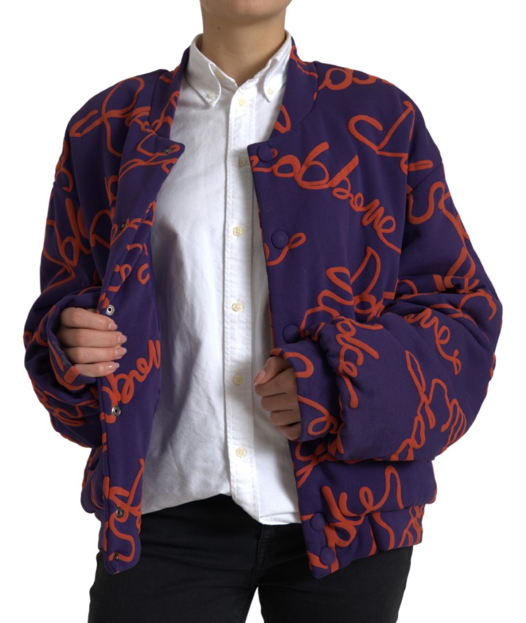 Dolce & Gabbana Elegant Purple Bomber Jacket