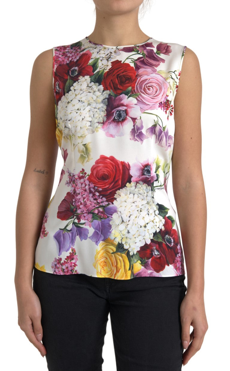 Dolce & Gabbana Silk Blend Floral Tank Top - Exquisite Craftsmanship