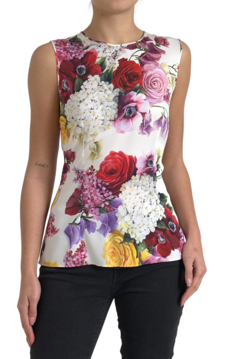 Dolce & Gabbana Silk Blend Floral Tank Top - Exquisite Craftsmanship