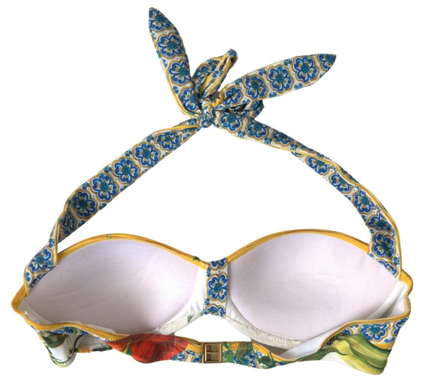 Dolce & Gabbana Elegant Majolica Print Two-Piece Bikini