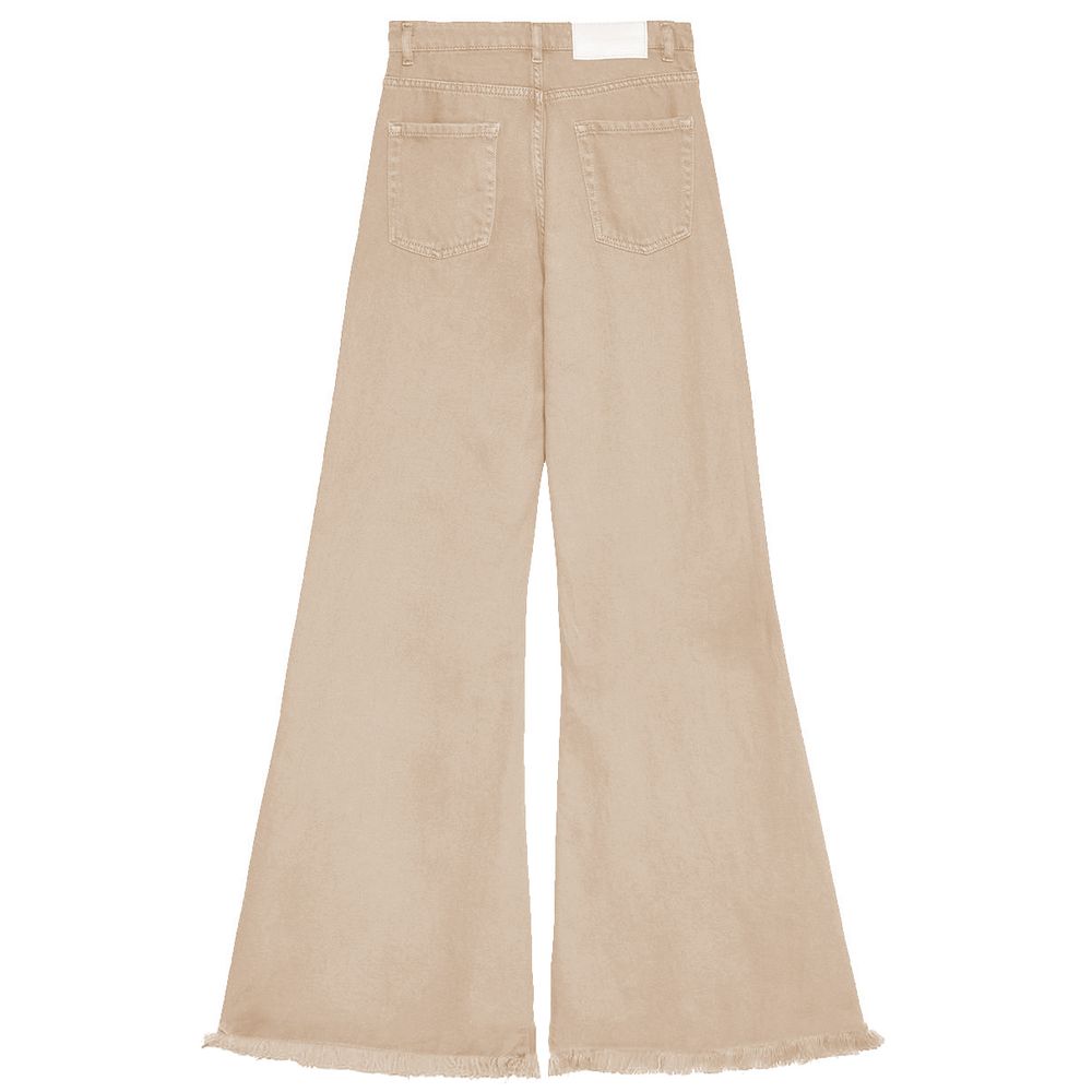 Hinnominate Beige Flared Jeans with Raw Cut Hem