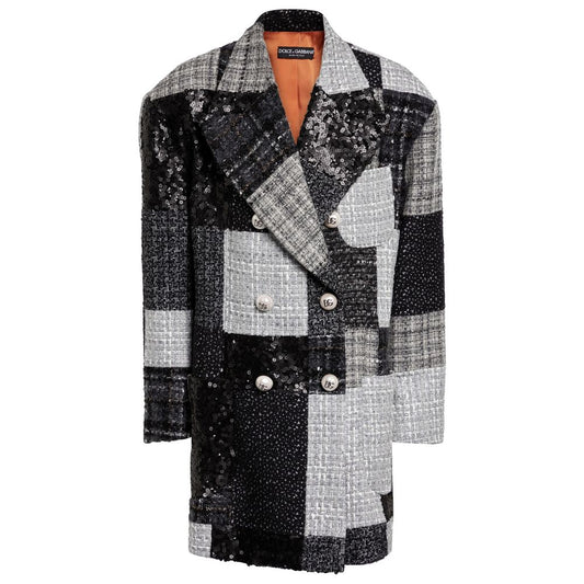 Dolce & Gabbana Elegant Sequin Tweed Patchwork Jacket