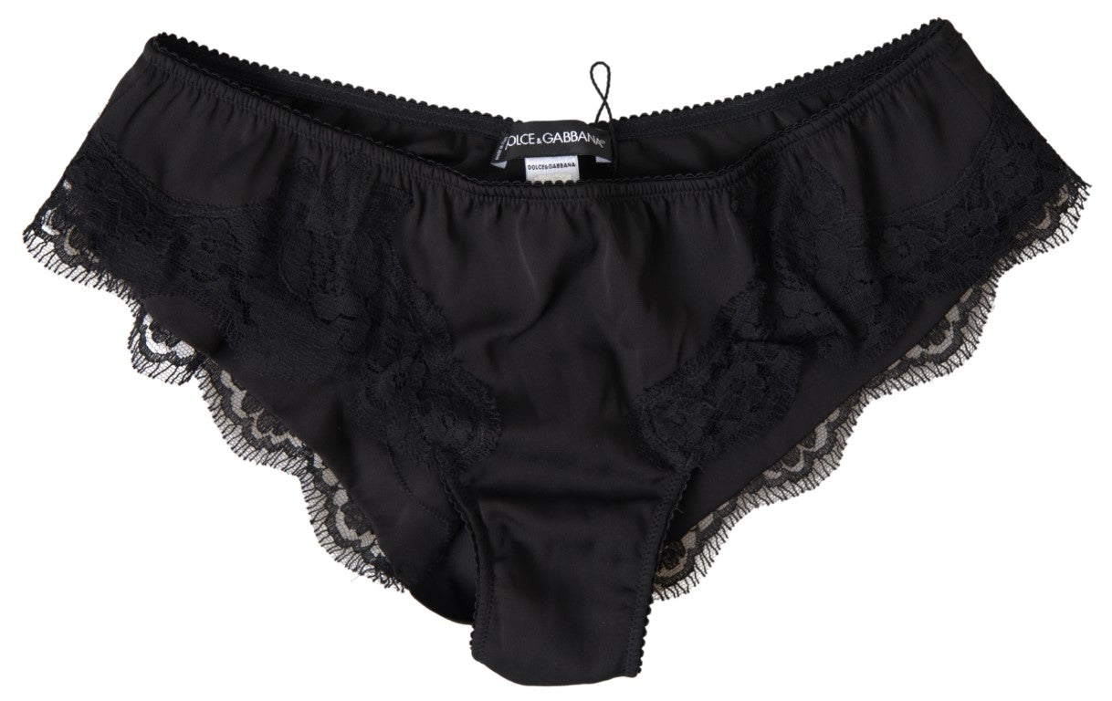 Dolce & Gabbana Elegant Black Silk Blend Panties