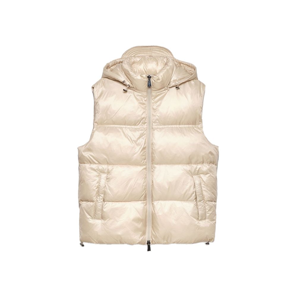 Hinnominate Sleeveless Hooded Down Jacket in Beige