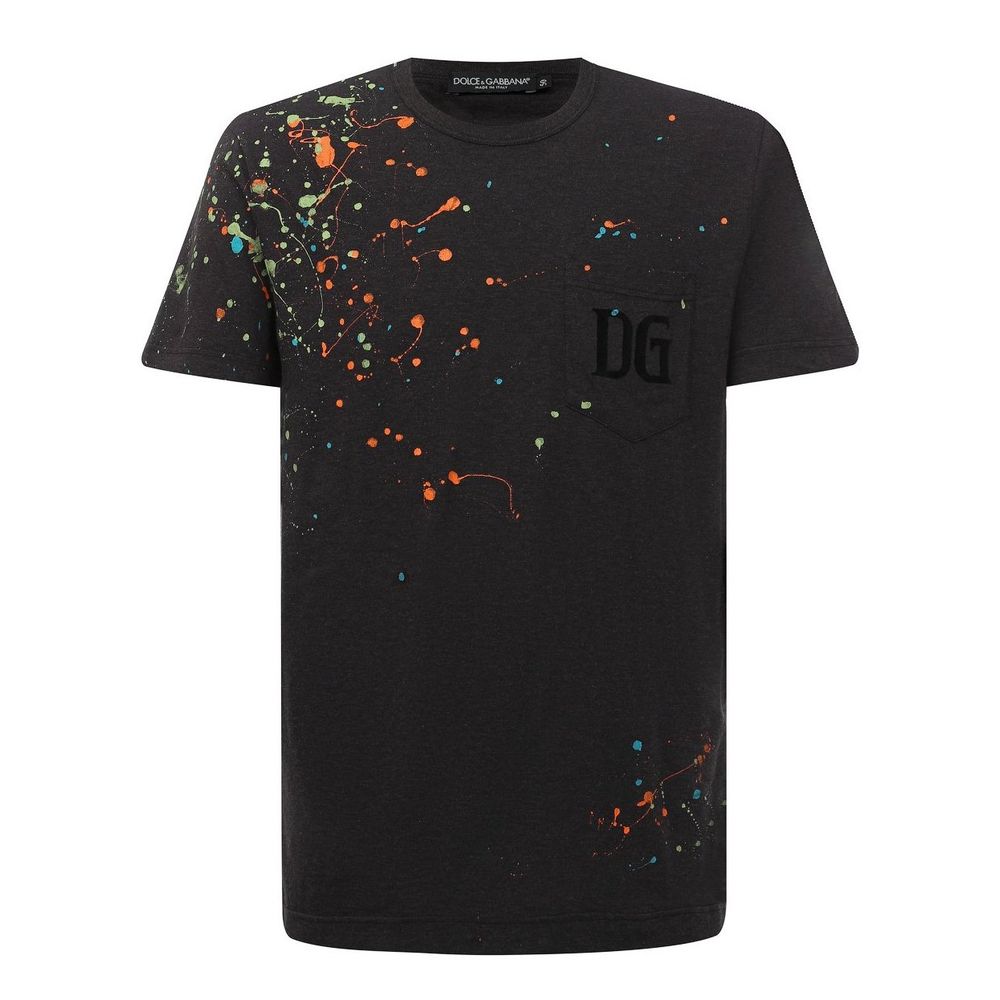 Dolce & Gabbana Embroidered Splatter Cotton Tee