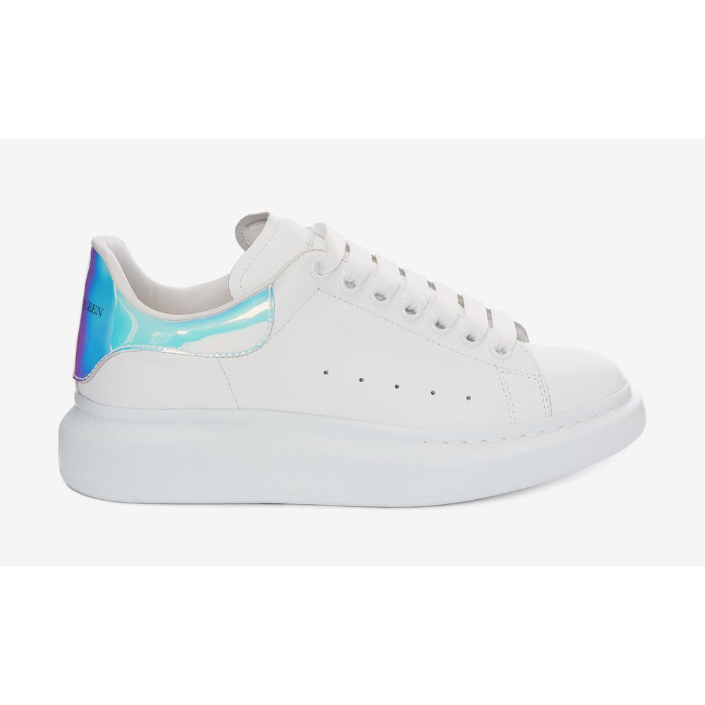 Alexander McQueen Pearlescent Trimmed White Leather Sneakers