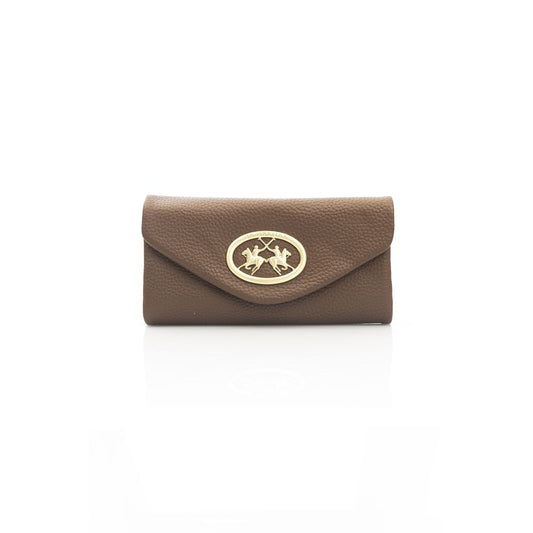 La Martina Brown Leather Women Wallet