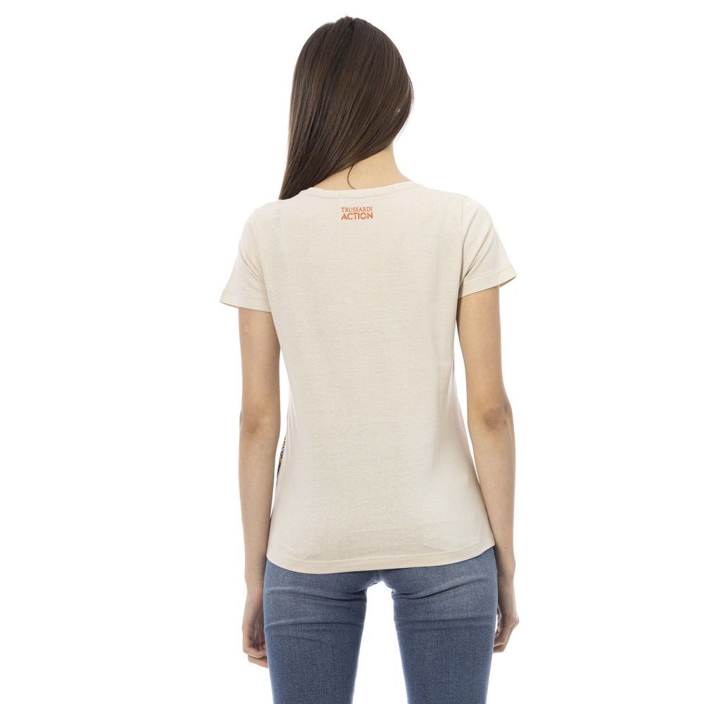 Trussardi Action Beige Cotton Women T-Shirt