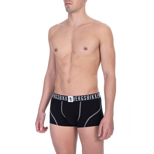 Bikkembergs Black Cotton Men Underwear Trunk Twin Pack