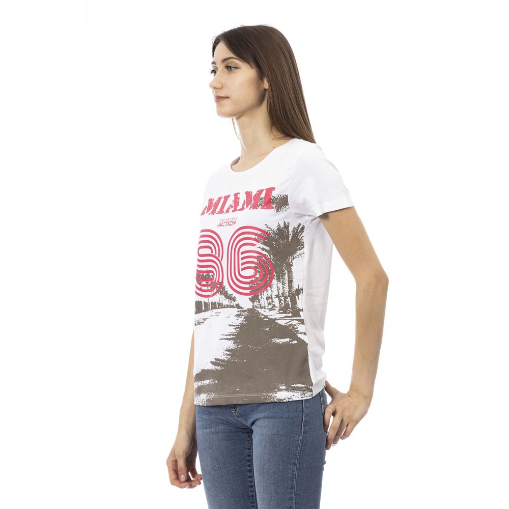 Trussardi Action White Cotton Women T-Shirt