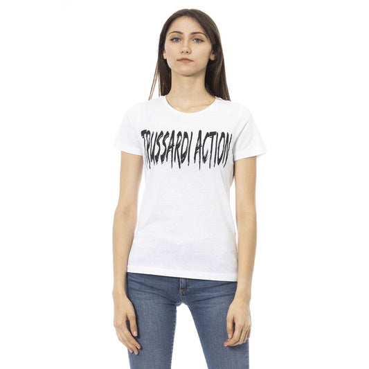 Trussardi Action White Cotton Women T-Shirt