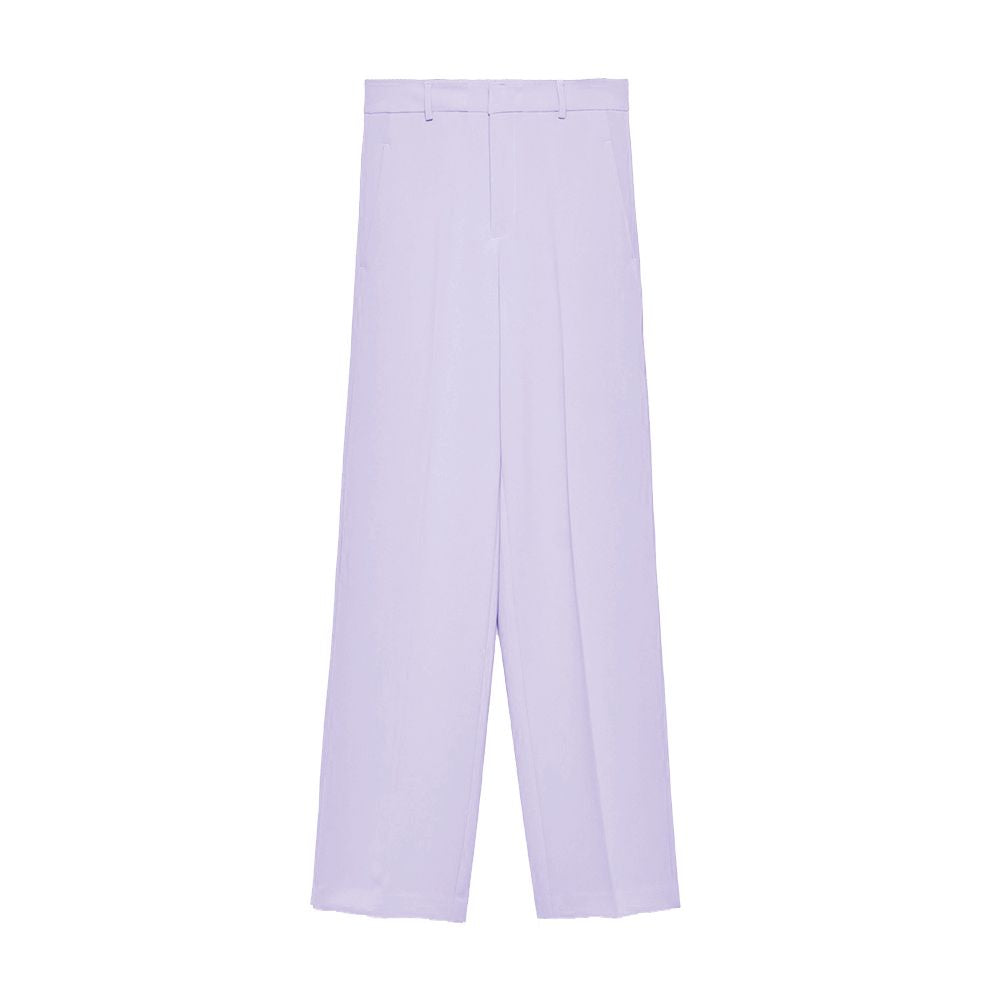 Hinnominate Elegant Purple Straight Crepe Trousers