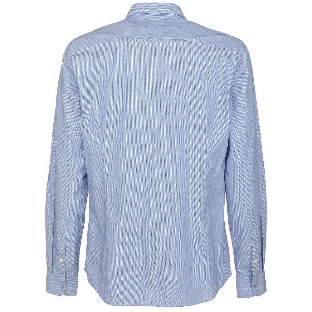 Fred Mello Chic Blue Dot Patterned Button-Up Shirt