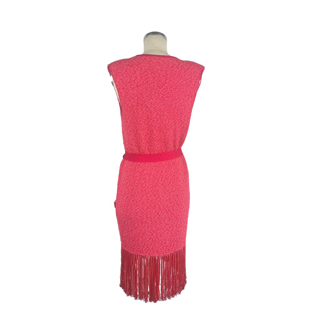 Elisabetta Franchi Fuchsia Sleeveless V-Neck Cardigan