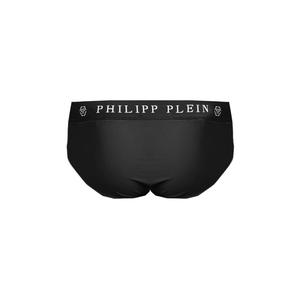 Philipp Plein Black Polyamide Men's Swimwear