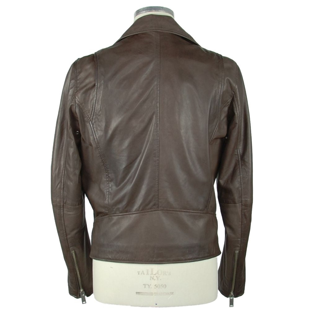 Emilio Romanelli Refined Brown Leather Jacket