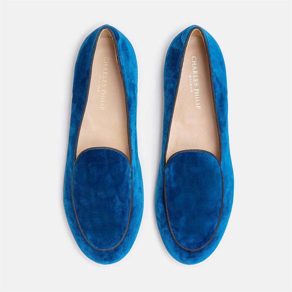 Charles Philip Elegant Velvet Matteo Moccasins