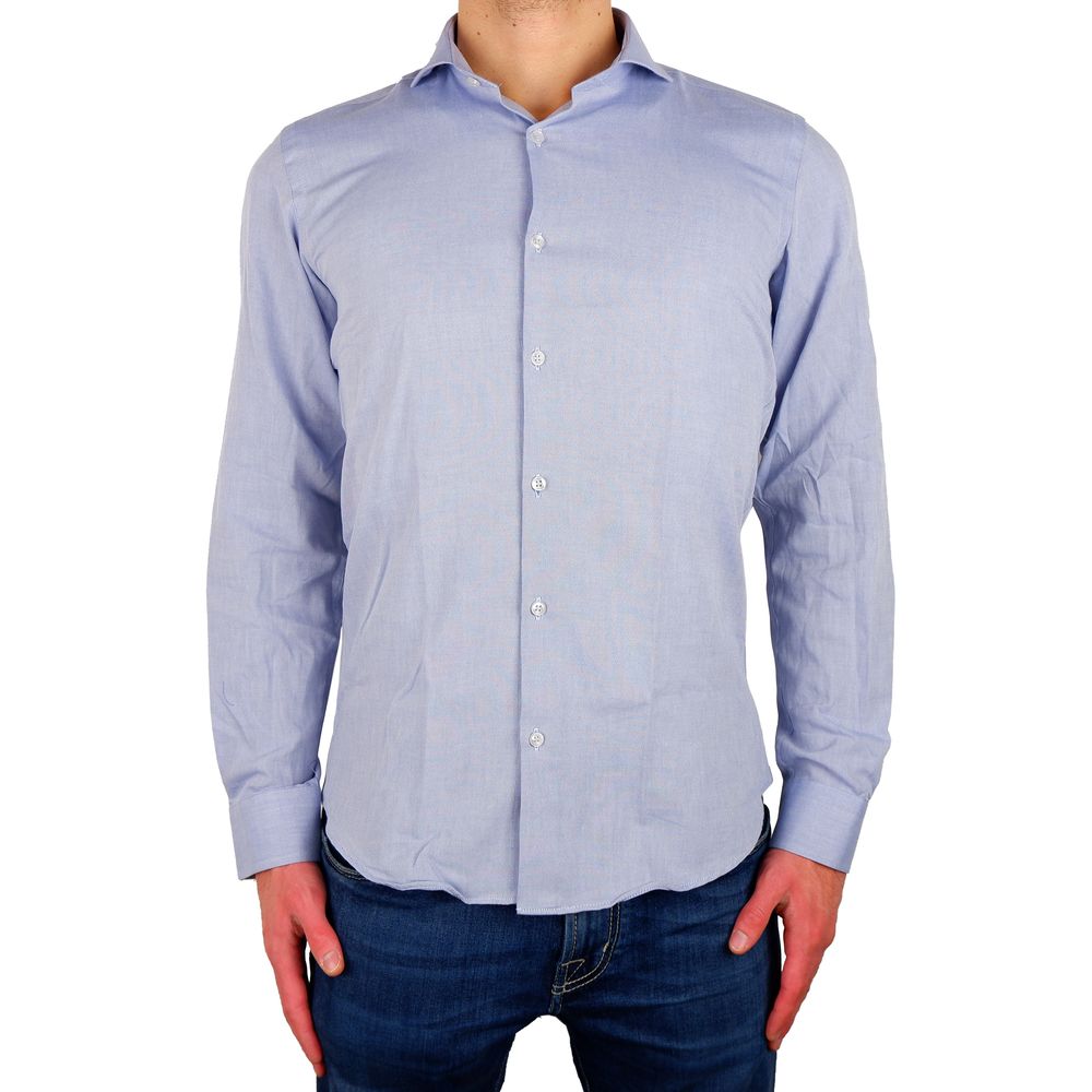 Made in Italy Elegant Milano Light Blue Oxford Shirt