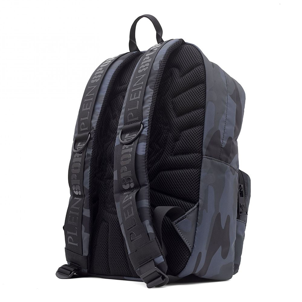 Plein Sport Gray Polyester Men Backpack