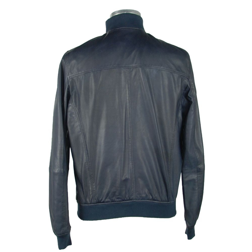 Emilio Romanelli Sapphire Leather Elegance Jacket