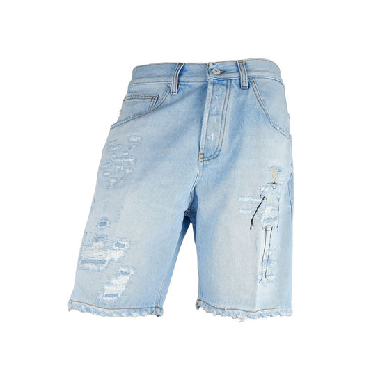 Don The Fuller Light Blue Cotton Men Bermuda Short