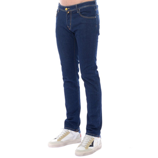 Jacob Cohen Blue Cotton Men Jeans