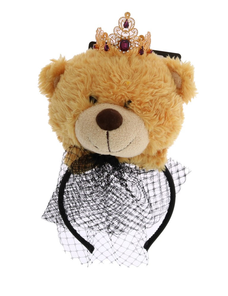 Dolce & Gabbana Teddy Bear Gold Crown Crystal Hairband