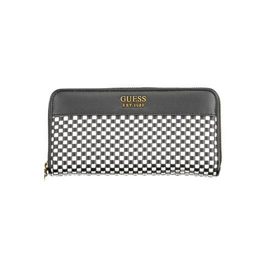 Guess Jeans Sleek Black Polyethylene Wallet with Contrasting Details