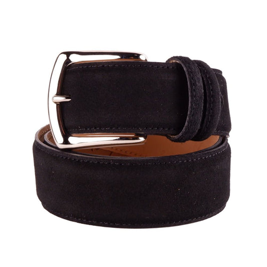 Made in Italy Elegant Suede Calfskin Men's Belt