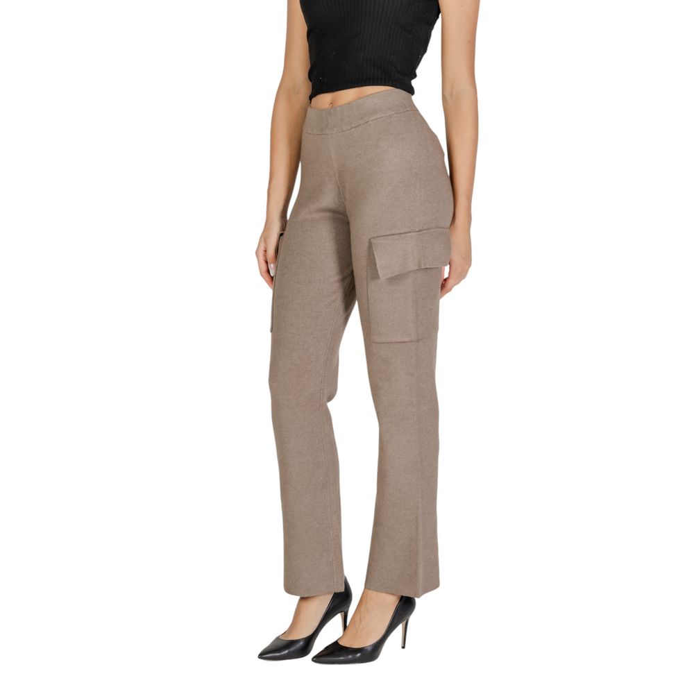 Vila Clothes Beige Viscose Jeans & Pant