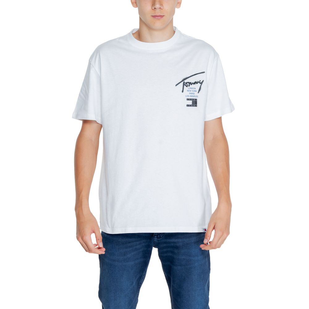 Tommy Hilfiger Jeans White Cotton Rigenerato T-Shirt