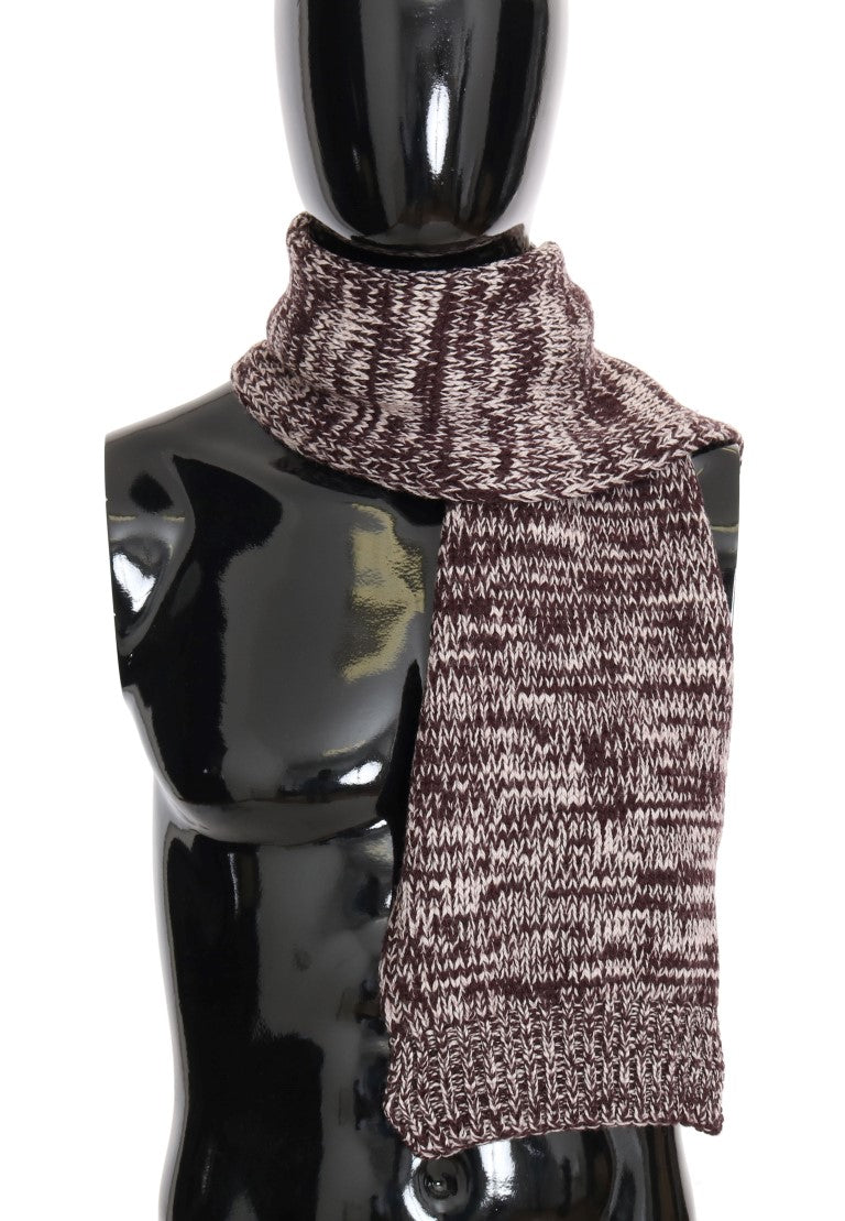 Dolce & Gabbana Elegant Bordeaux Wool Scarf for Men