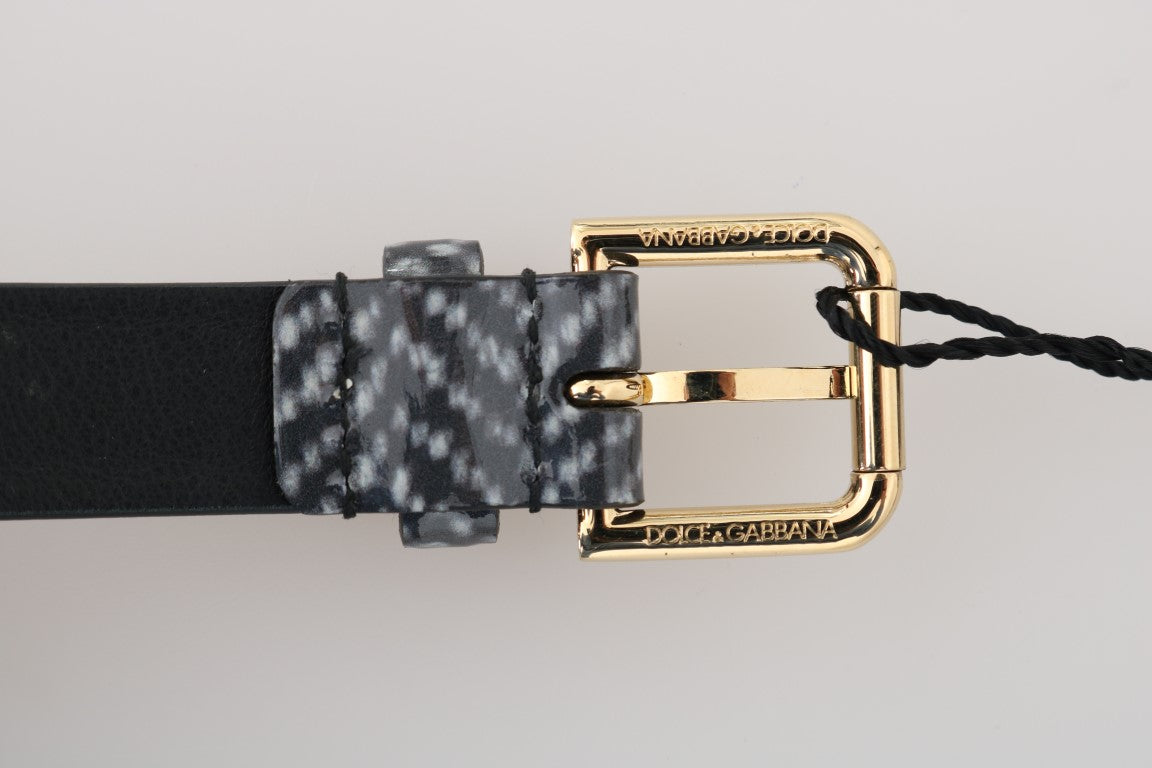 Dolce & Gabbana Elegant Chevron Leather Waist Belt