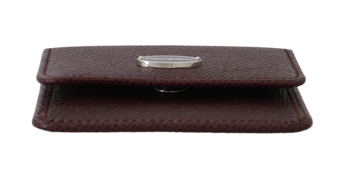 Dolce & Gabbana Elegant Bordeaux Leather Condom Case