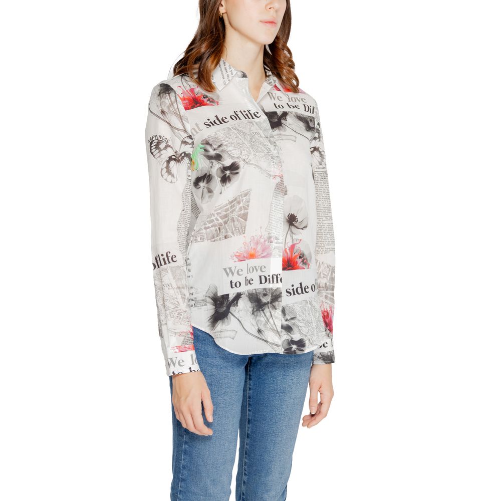 Desigual White Cotton Sweater