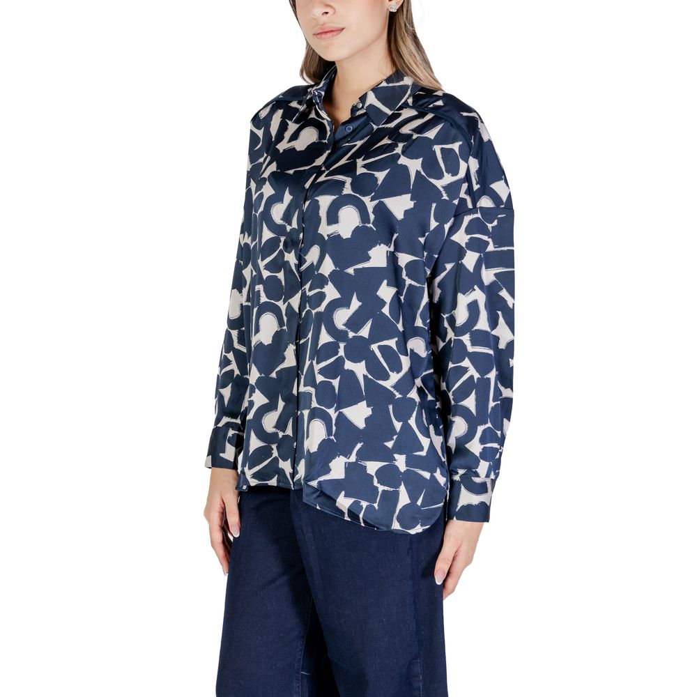 ICHI Blue Polyester Shirt