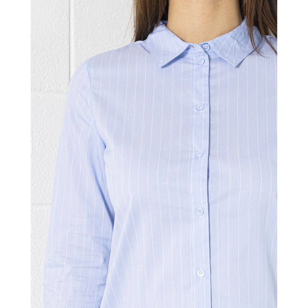 Jacqueline De Yong Blue Cotton Shirt