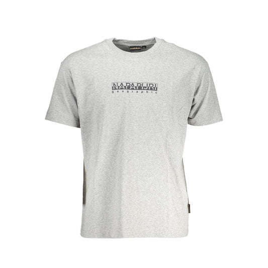 Napapijri Gray Cotton Men T-Shirt