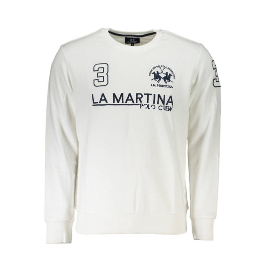 La Martina White Cotton Men Sweater