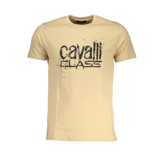 Cavalli Class Beige Cotton T-Shirt