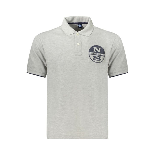 North Sails Gray Cotton Men Polo Shirt