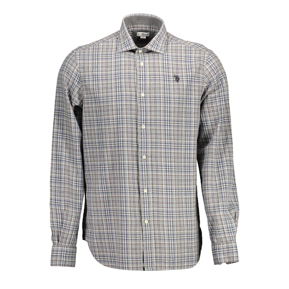 U.S. POLO ASSN. Gray Cotton Men Shirt