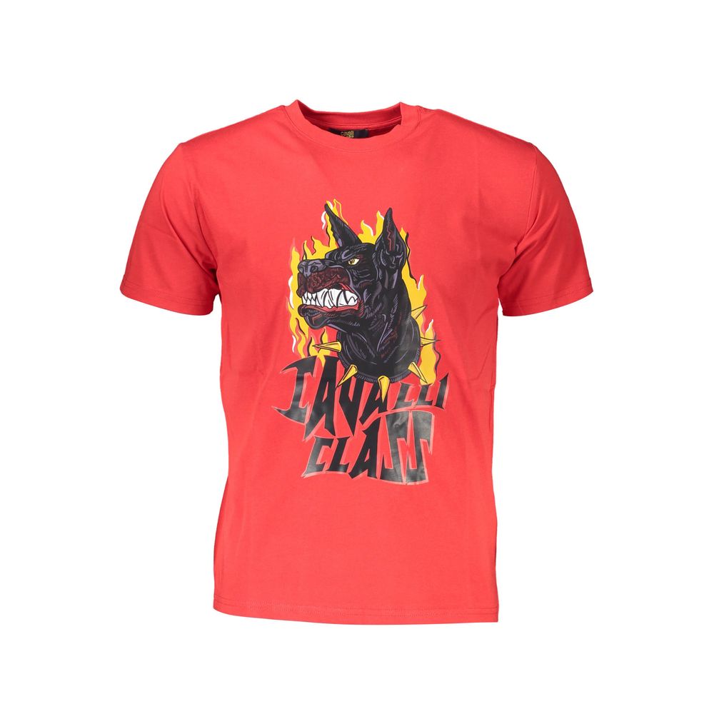 Cavalli Class Red Cotton Men T-Shirt