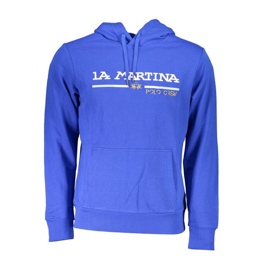 La Martina Blue Cotton Men Sweater