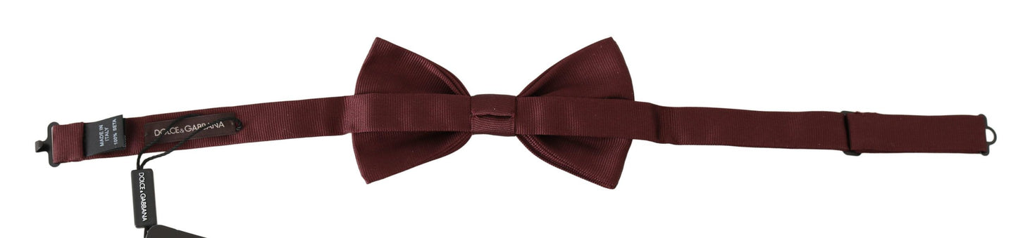 Dolce & Gabbana Elegant Maroon Silk Bow Tie